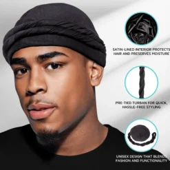 Satin-Lined Halo Turban